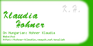 klaudia hohner business card